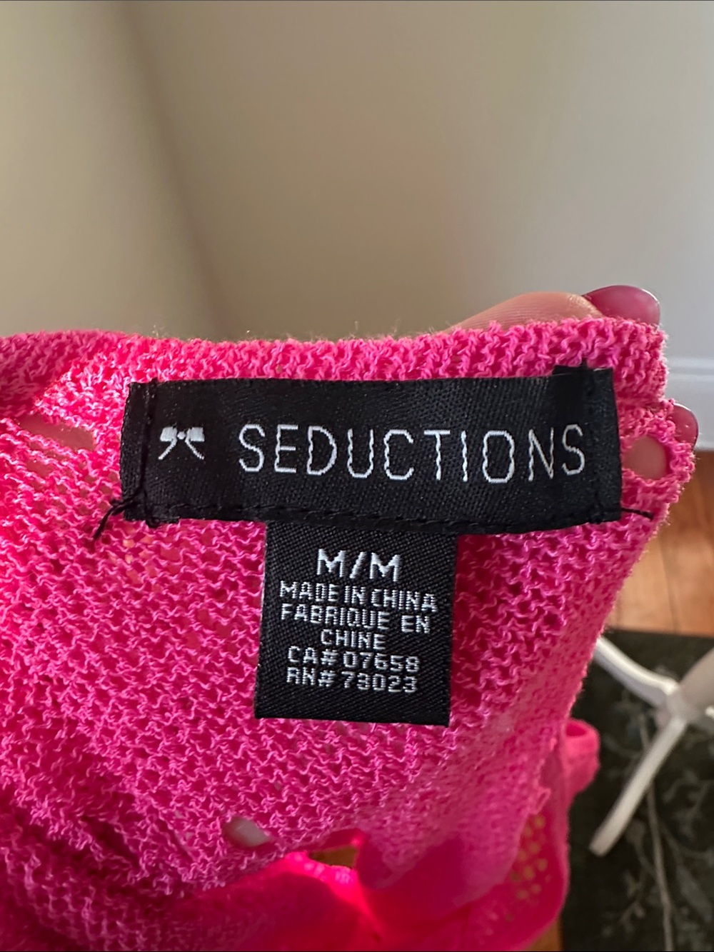 SEDUCTIONS Y2K Hot Pink Open Knit Rave Festival Summer Scene Tank Top Medium - Picture 4 of 5